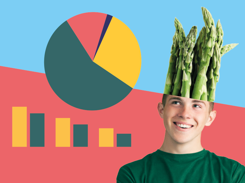 Spargeljunge mit Diagrammen Brennpunkt